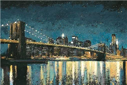 Cuadro canvas bright city lights blue Cuadro canvas bright city lights blue
