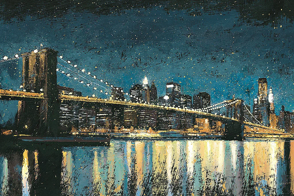 Cuadro canvas bright city lights blue