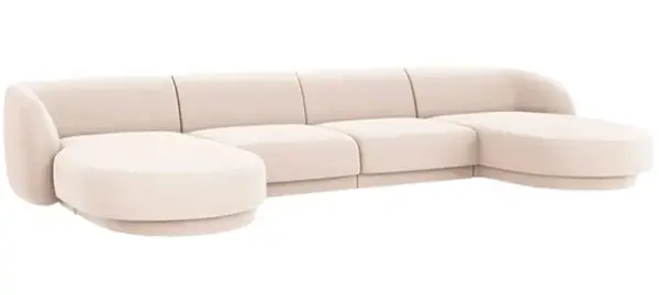 Sofá doble chaise longue terciopelo Miley