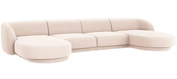 Sofá doble chaise longue terciopelo Miley