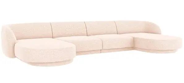 Sofá doble chaise longue chenilla Miley