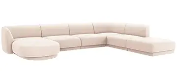 Sofá esquinero con chaise longue terciopelo Miley