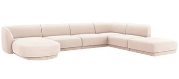 Sofá esquinero con chaise longue terciopelo Miley