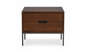 Mesita de noche estrecha pata fina industrial Loft