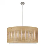 Lámpara de techo madera clara y tela blanca Lámpara de techo madera clara y tela blanca