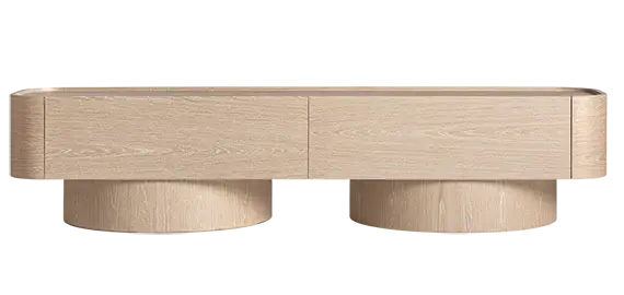 Mueble tv Prayssac de roble crema