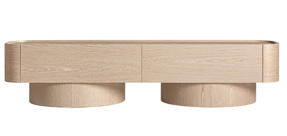 Mueble tv Prayssac de roble crema
