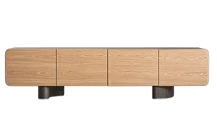 Mueble tv Laneo en roble bicolor curvado