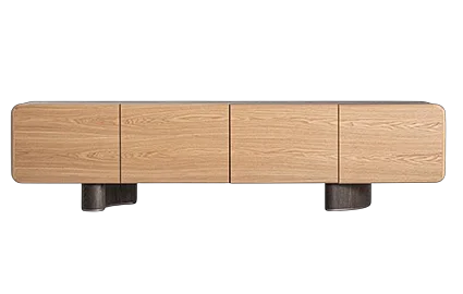 Mueble tv Laneo en roble bicolor curvado Mueble tv Laneo en roble bicolor curvado