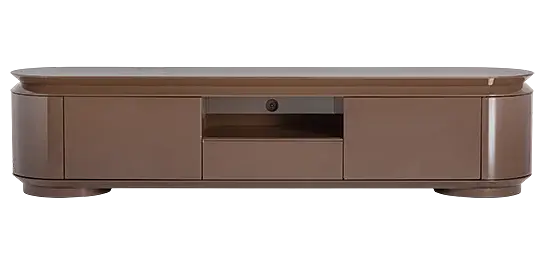 Mueble tv marrón brillante Trubia cantos redondeados Mueble tv marrón brillante Trubia cantos redondeados