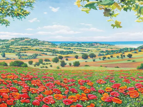 Cuadro canvas campo di papaveri