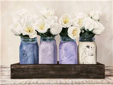 Cuadro canvas tulips in mason jars Cuadro canvas tulips in mason jars