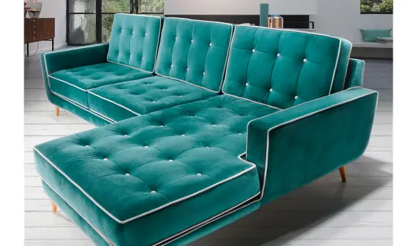 Sofá con chaise longue retro Sterling Cooper
