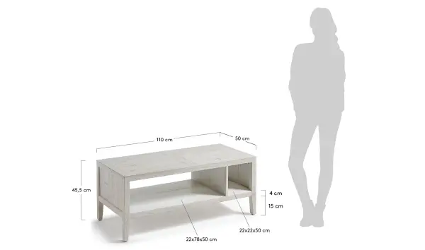 Mesa de centro colonial Woody