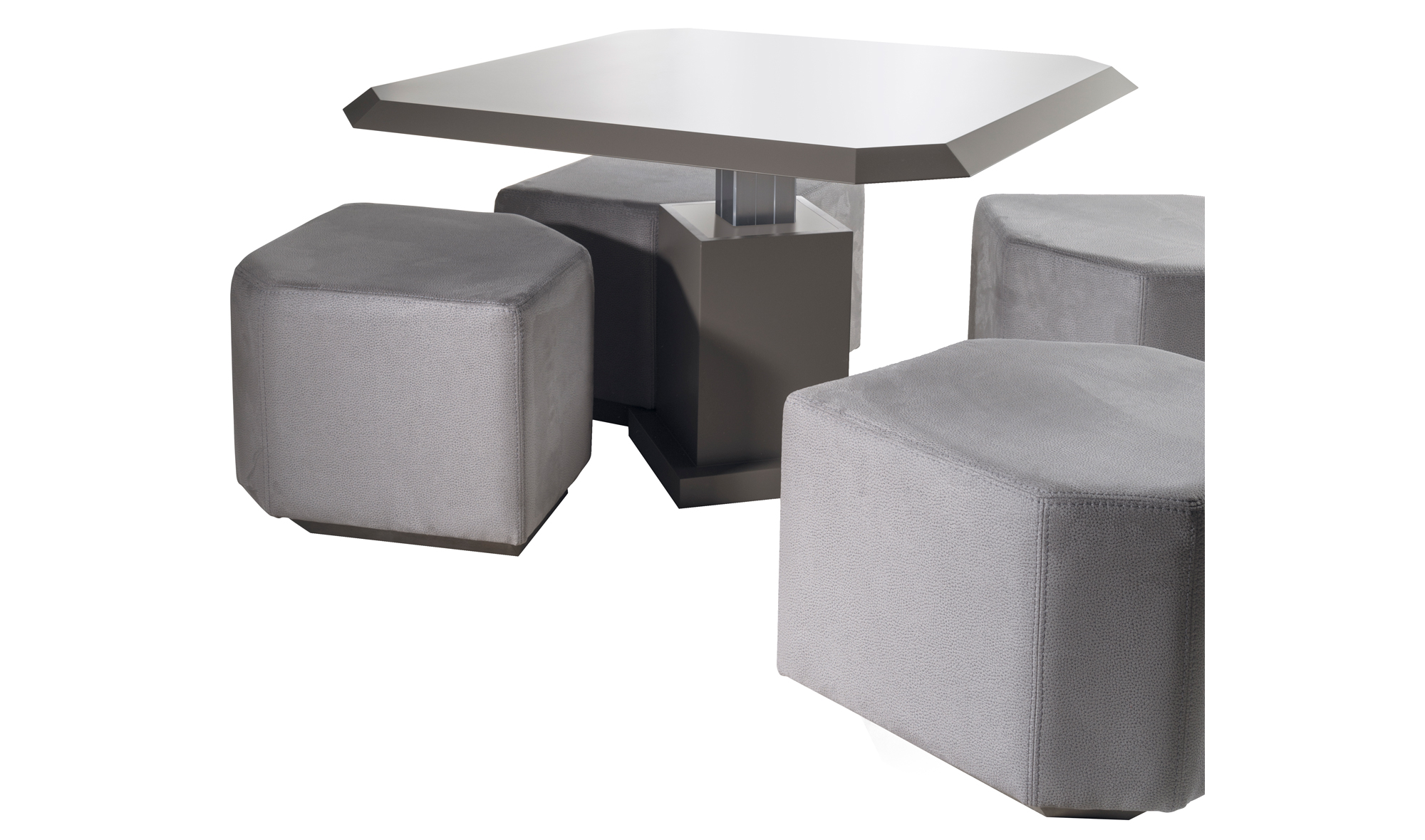 Mesa de centro convertible 4 puff moderno High-Tech