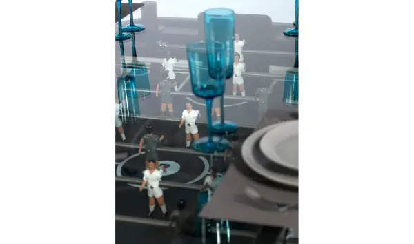 Mesa de comedor rectangular futbolín