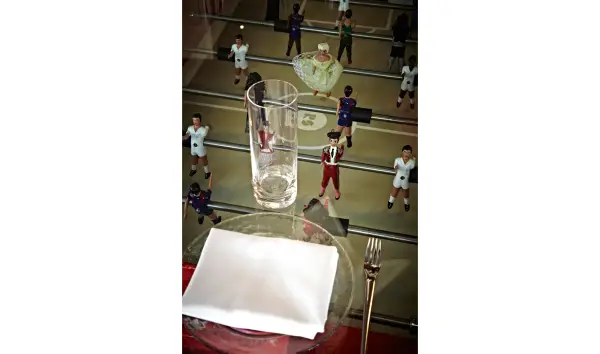 Mesa de comedor ovalada futbolín