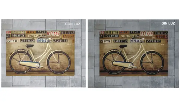 Cuadro retro iluminado vintage bike