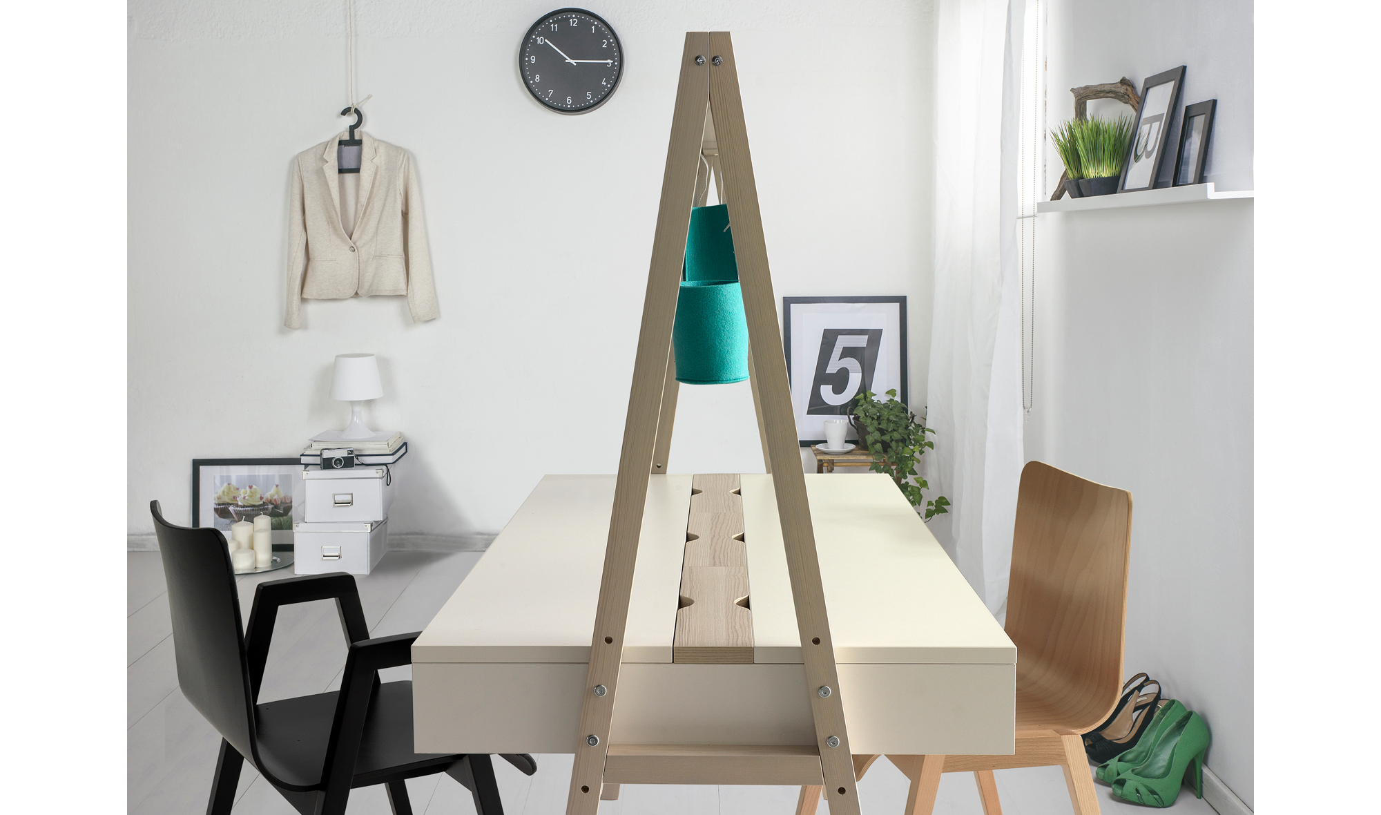 Mesa de escritorio 2 caras acacia nórdica Spoty