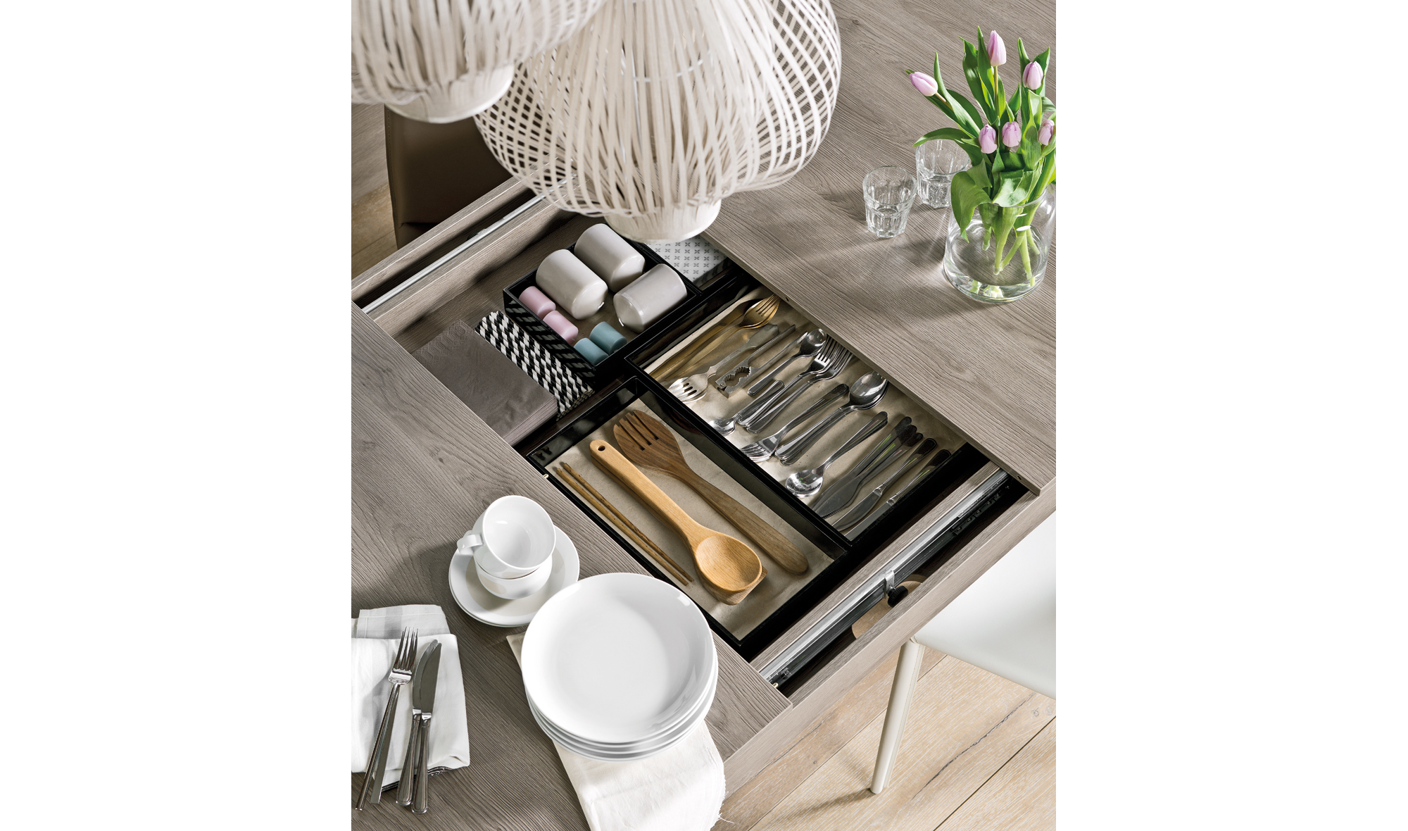 Mesa de comedor extensible nórdica Loris