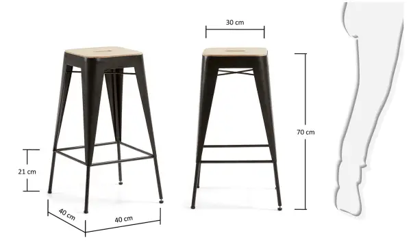 Taburete industrial Tiva