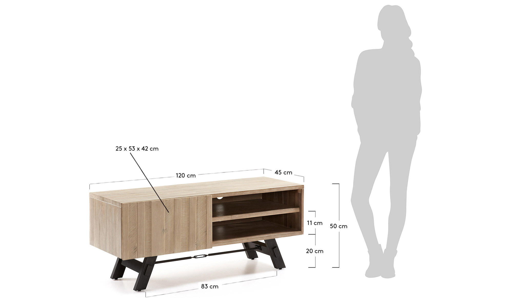 Mueble tv 1 puerta industrial Tiva
