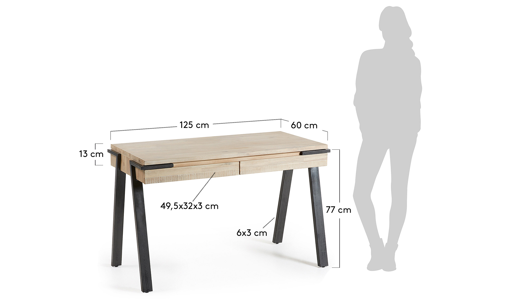 Mesa de escritorio nórdica Disset
