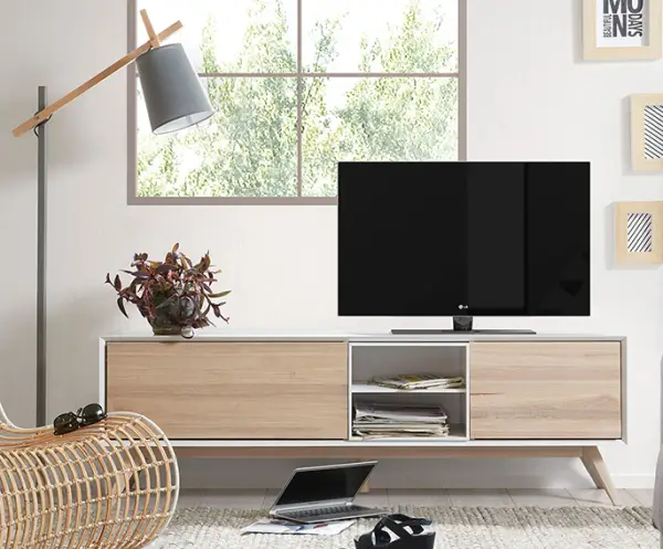 Mueble tv 2 puertas nórdico Quatre