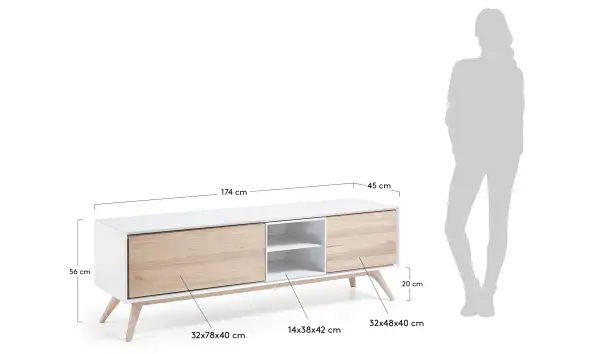 Mueble tv 2 puertas nórdico Quatre
