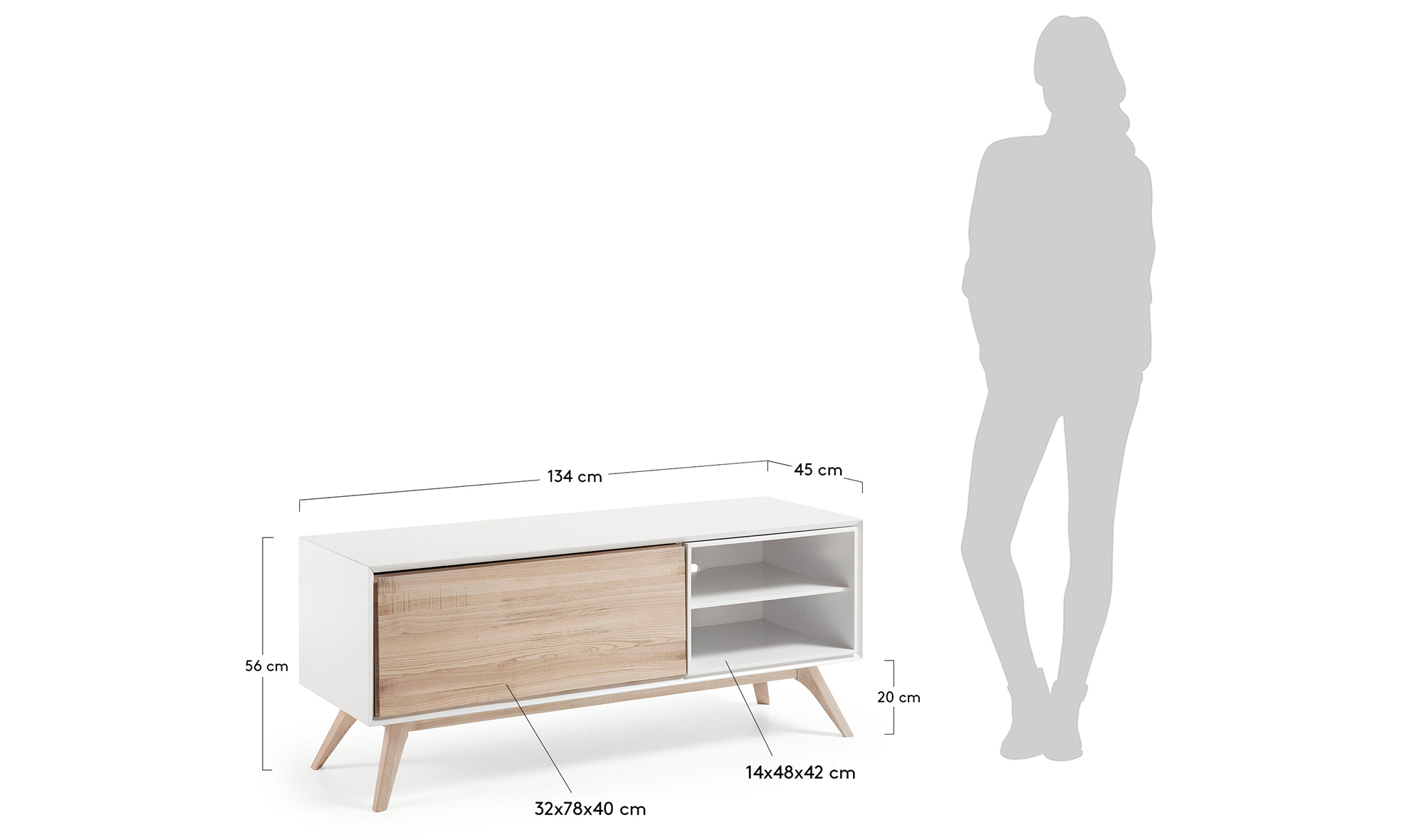 Mueble tv 1 puerta nórdico Quatre
