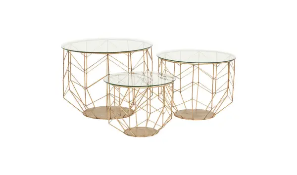 Mesa centro Wire Grid Brass (3/Set)