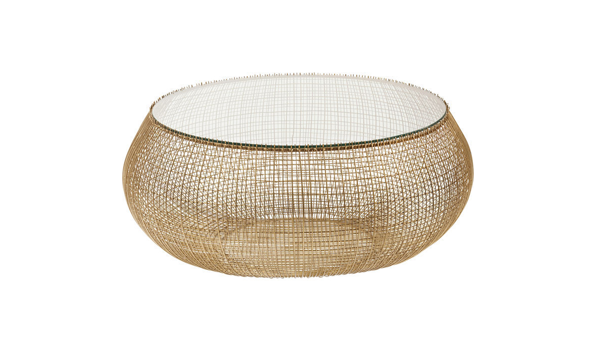 Mesa auxiliar Cesta dorado