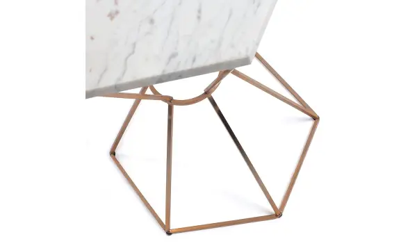 Mesa auxiliar metal cobre marmol Limit