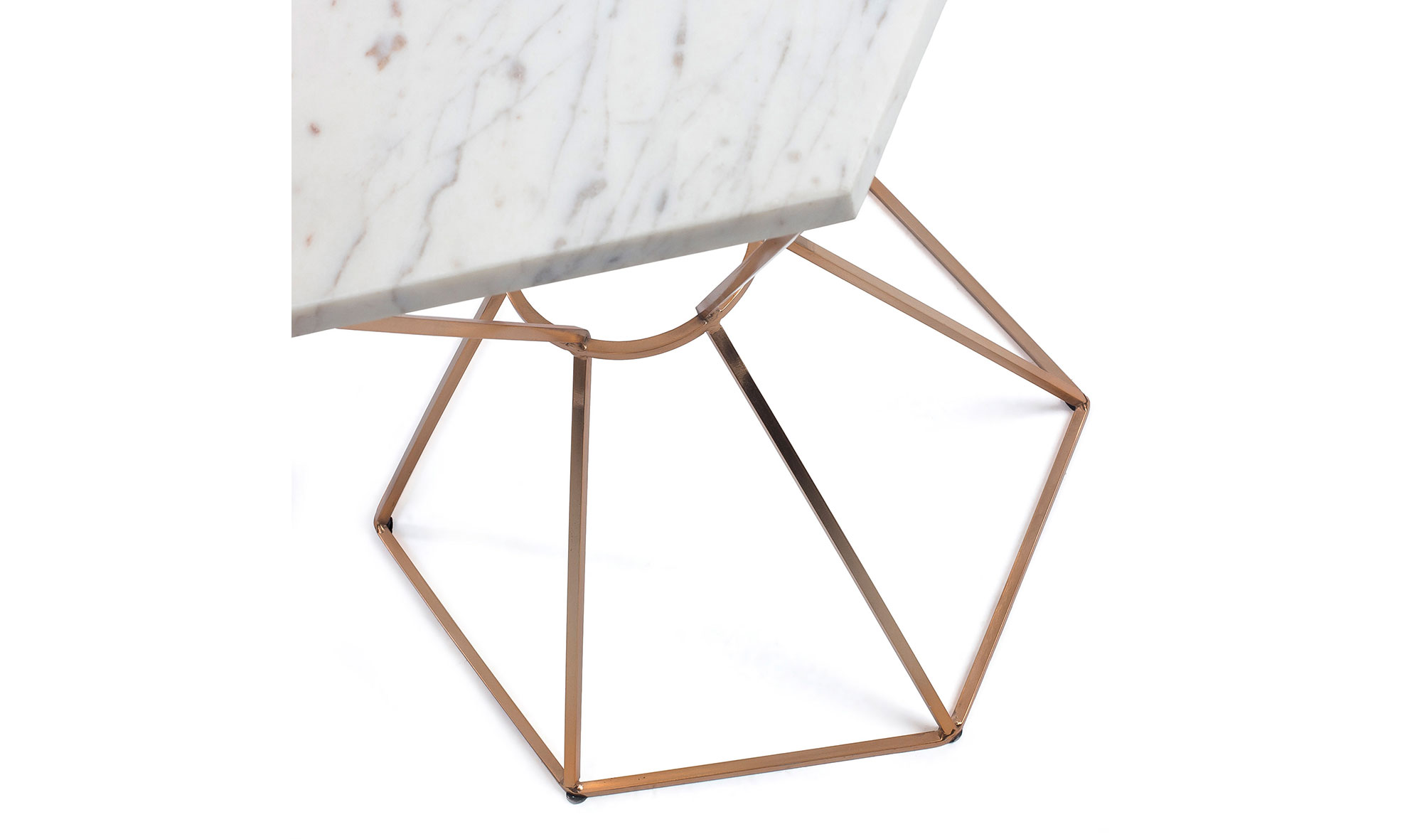 Mesa auxiliar metal cobre marmol Limit