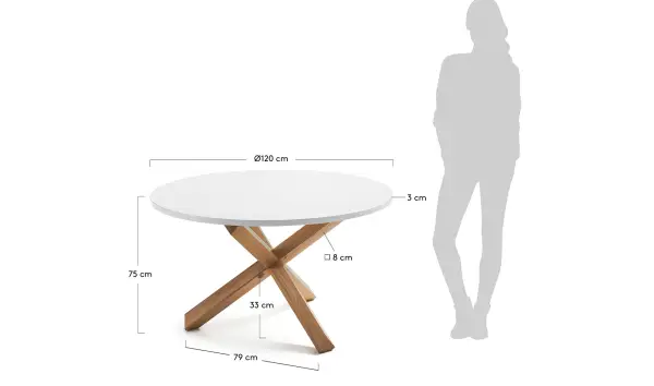 Mesa de comedor redonda moderna Lotus