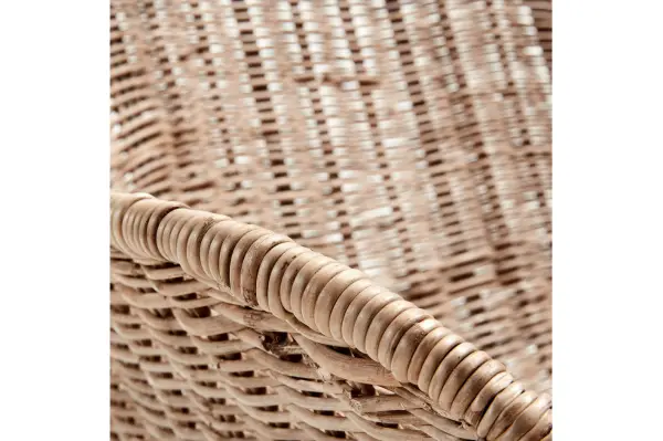 Silla Charley brazos en metal y ratán natural