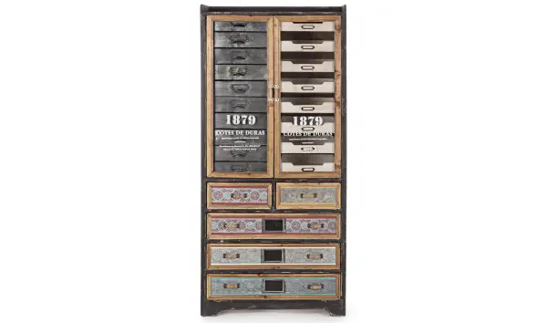 Mueble auxiliar 2 puertas 5 cajones vintage Sixtem