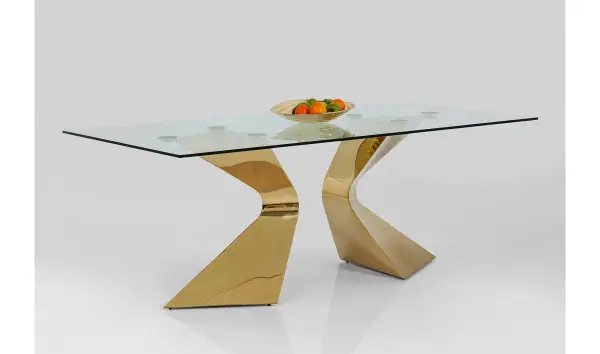 Mesa de comedor cristal Gloria Gold