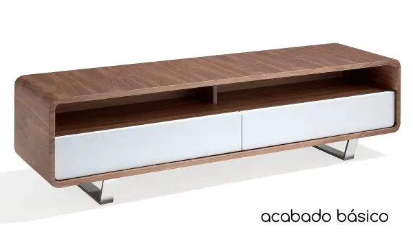 Mueble tv nogal y acero Breiti