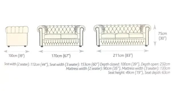 Sofá Chesterfield cama original