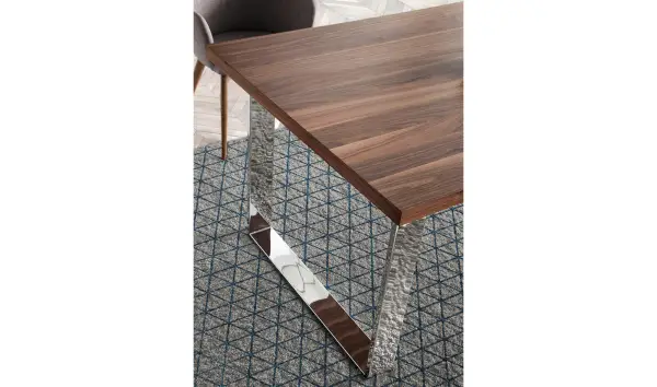Mesa de comedor acero y nogal Lykke