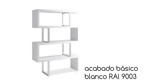 Librería nogal y acero Solun