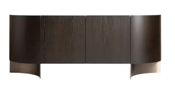 Aparador roble y metal curvo Neuvic