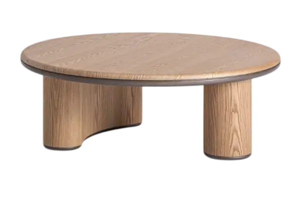 Mesa de centro redonda acabado roble Leneo