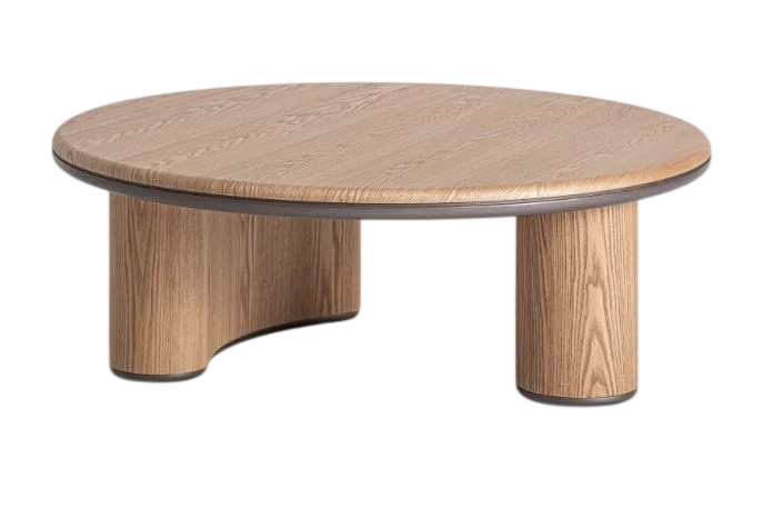 Mesa de centro redonda acabado roble Leneo
