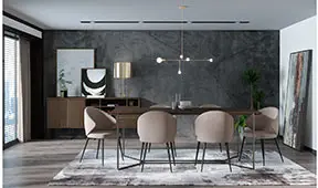 Comedor acero y eucalipto fumé Varila by Bodonni