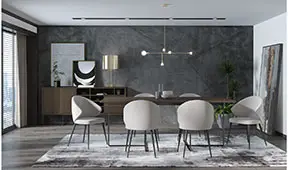 Comedor acero y eucalipto fumé Varila by Bodonni II