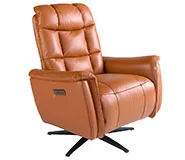 Sillón relax giratorio piel marrón Desna Sillón relax giratorio piel marrón Desna