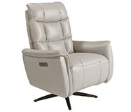 Sillón relax giratorio piel gris Desna