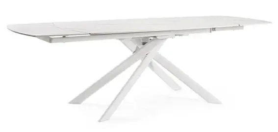 Mesa de comedor extensible porcelánica Joakim blanca